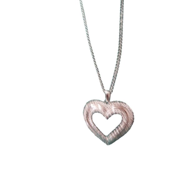 NATURAL 1.00 ct Diamond Heart Love Pendant Necklace Set in Sterling Silver - Picture 3 of 8